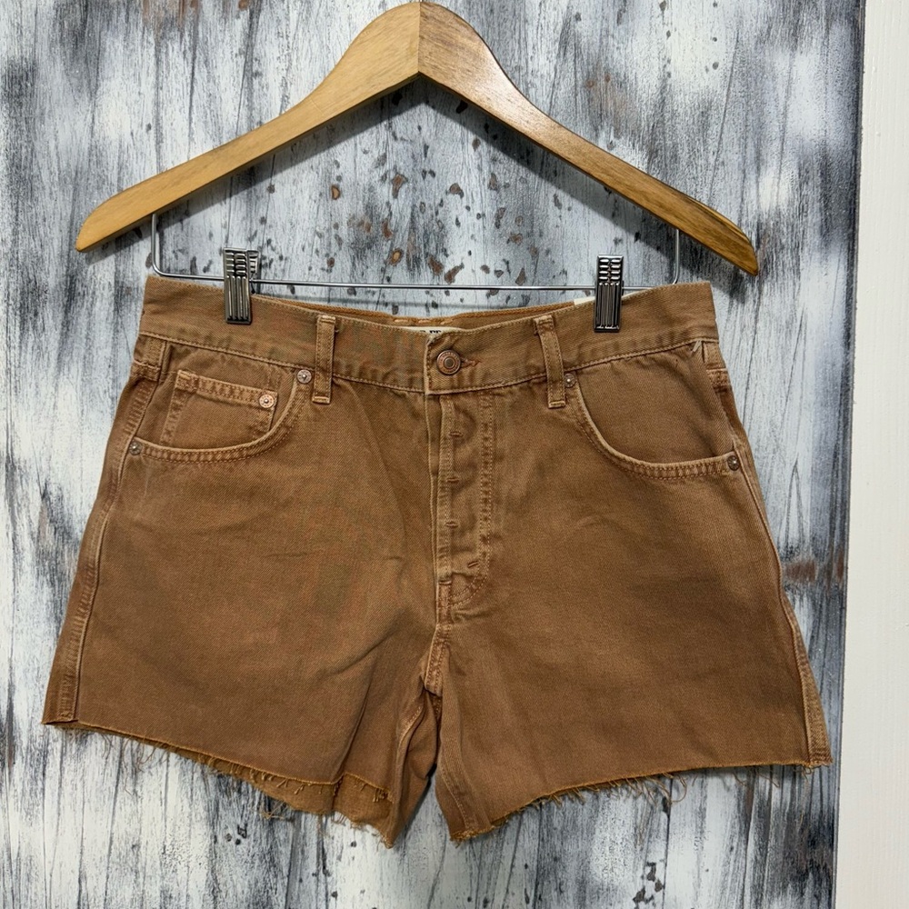 Free People We The Free Button Fly Ivy Mid Rise Denim Shorts